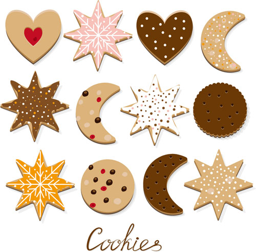 Delicious cookies vectors design 03 Delicious cookies vectors design 03