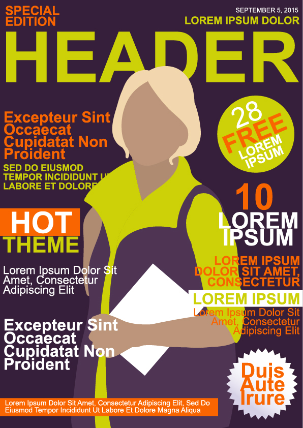 Fashion woman magazine cover vector material 03 Fashion woman magazine cover vector material 03