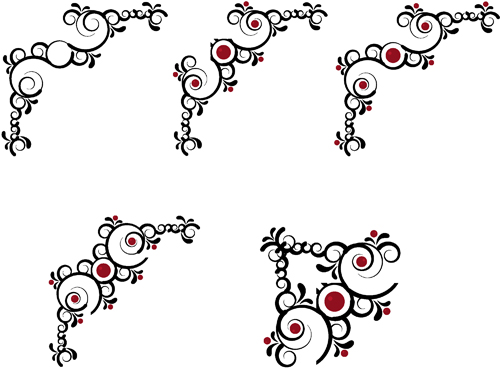 Floral angle ornaments vector material