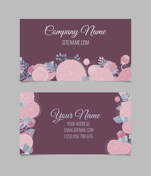 Floral business cards elegant vector material 02 Floral business cards elegant vector material 02
