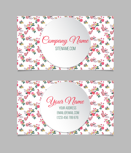 Floral business cards elegant vector material 03 Floral business cards elegant vector material 03