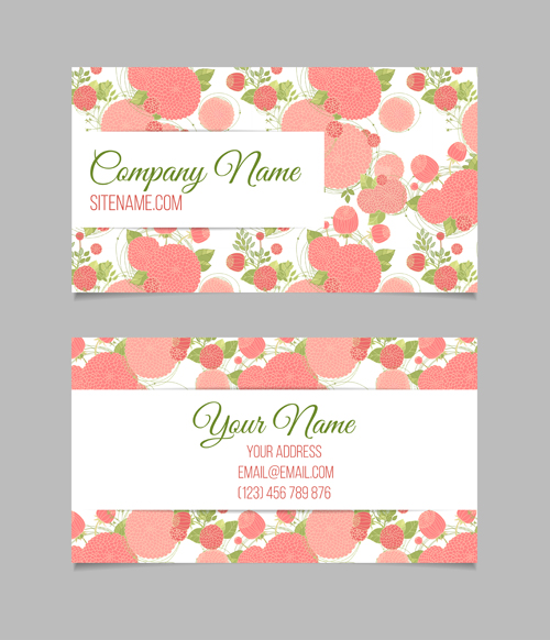 Floral business cards elegant vector material 04 Floral business cards elegant vector material 04
