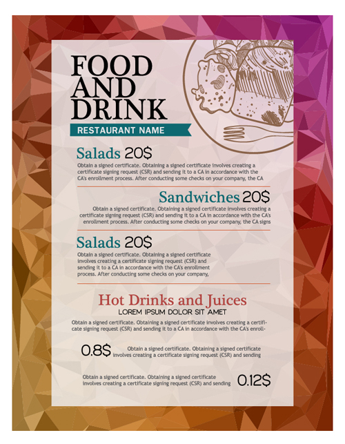 Food and drink sale poster vector Food and drink sale poster vector
