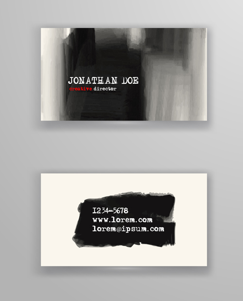 Ink styles business cards vector 01 Ink styles business cards vector 01