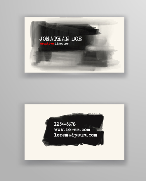 Ink styles business cards vector 02 Ink styles business cards vector 02