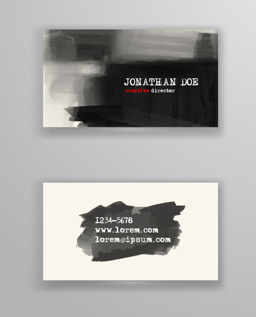 Ink styles business cards vector 03 Ink styles business cards vector 03