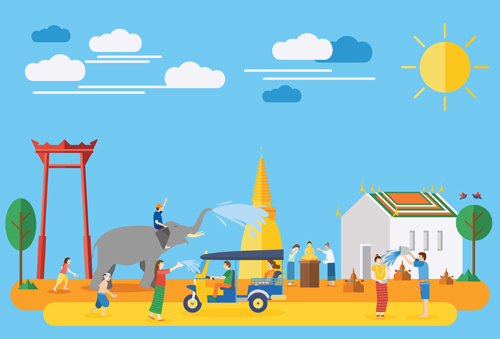 Landmarks flat design template vector 01 Landmarks flat design template vector 01