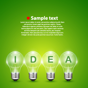 Light bulb and green background vector Light bulb and green background vector