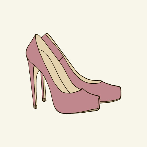 Pink high heeled shoes vector Pink high heeled shoes vector
