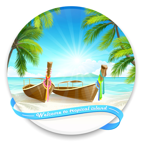 tropical islands background design background 