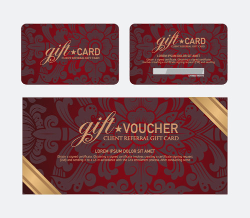 Vector set of gift voucher design elements 01