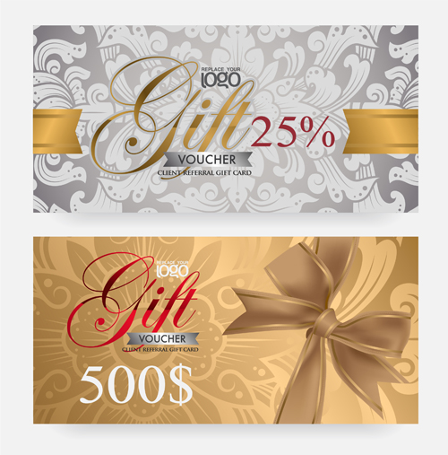 Vector set of gift voucher design elements 02 Vector set of gift voucher design elements 02