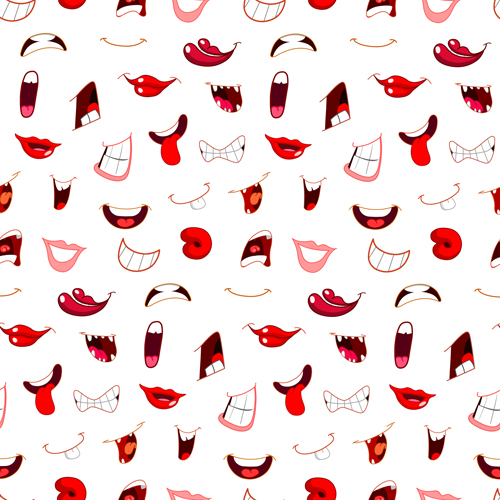 cartoon mouths seamless pattern vector cartoon mouths seamless pattern vector