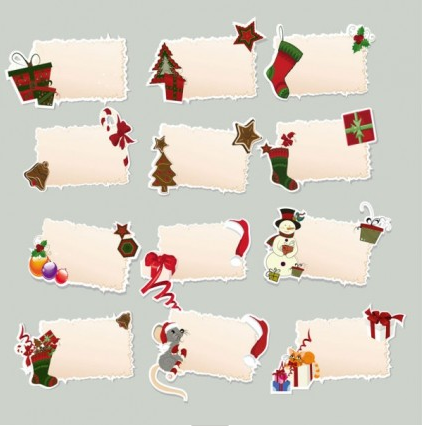 Paper christmas cards creative vector set Paper christmas cards creative vector set