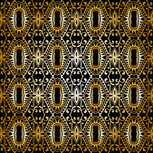 luxurious gold pattern seamless vector background 11