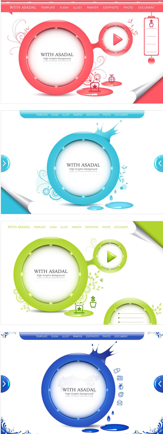 Floral circular design frame vector Floral circular design frame vector
