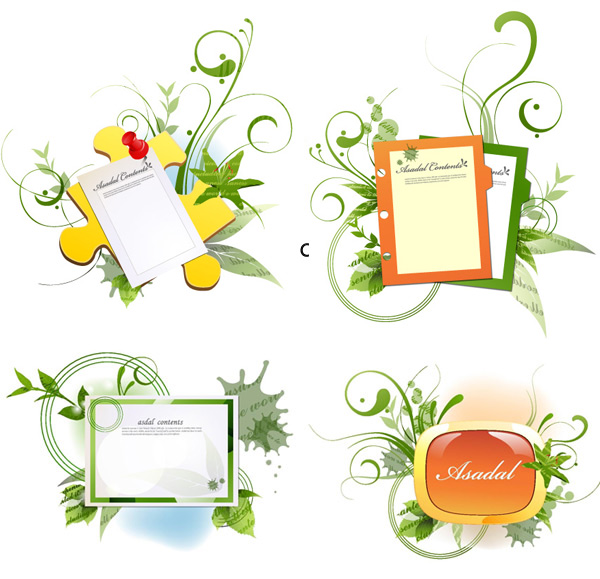 Green flower design text vector
