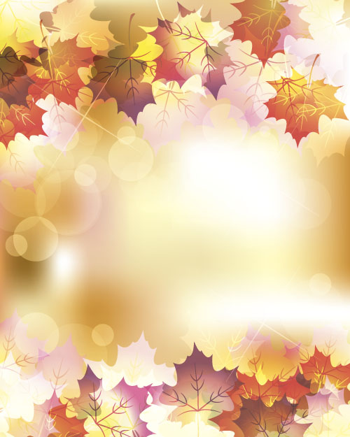 Autumn leaves with blurs vector background 06 Autumn leaves with blurs vector background 06