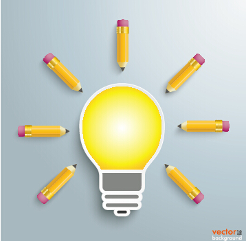 Business Infographics with pencil vector 01