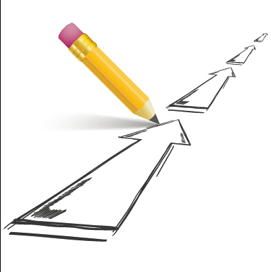 Business Infographics with pencil vector 03