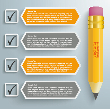 Business Infographics with pencil vector 04 Business Infographics with pencil vector 04