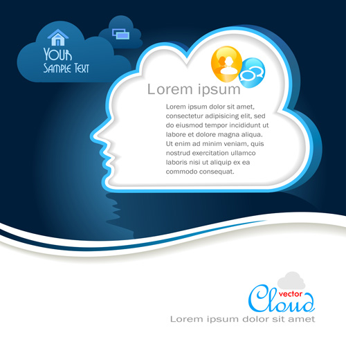 Business social template with cloud backgrounds 02 Business social template with cloud backgrounds 02