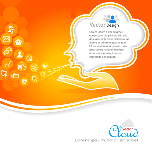 Business social template with cloud backgrounds 05 Business social template with cloud backgrounds 05