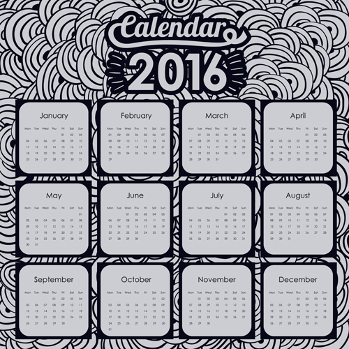 graffiti calendar background 2016 