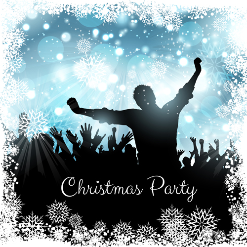 Christmas party background with people silhouetter vector 02 Christmas party background with people silhouetter vector 02