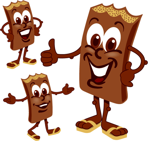 Funny cartoon chocolate vector material 02 Funny cartoon chocolate vector material 02