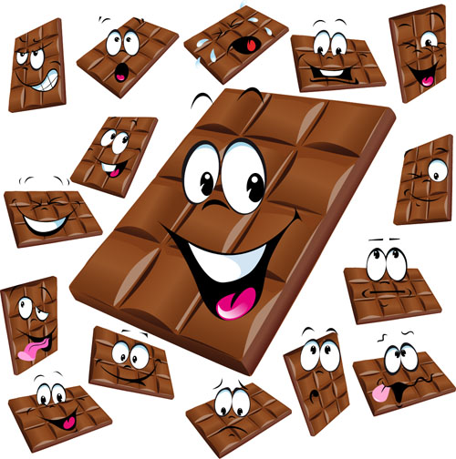 Funny cartoon chocolate vector material 03 Funny cartoon chocolate vector material 03