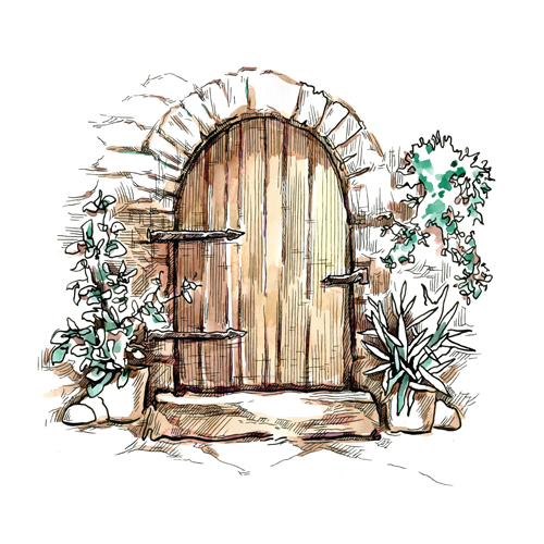 Hand drawn door design vector 03 Hand drawn door design vector 03