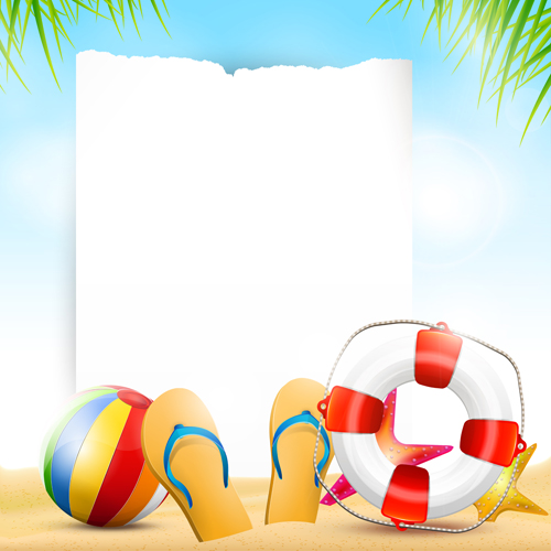 Happy summer holidays elements vector background 03