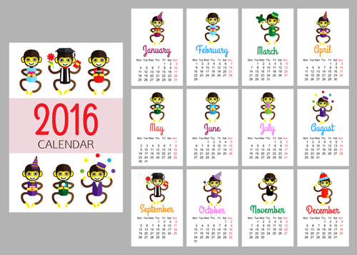 monkey creative calendars 2016 