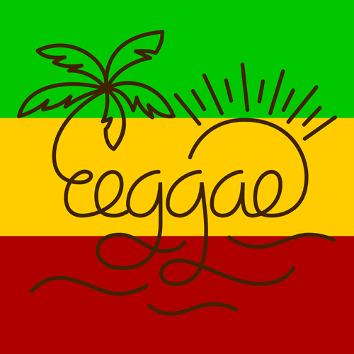 Reggae style text design vector 01 Reggae style text design vector 01