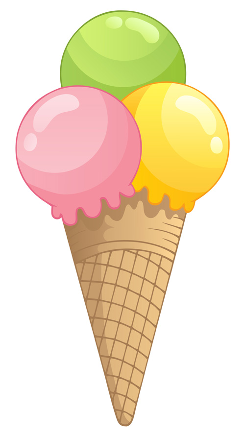 Summer delicious ice cream set vector 02 Summer delicious ice cream set vector 02