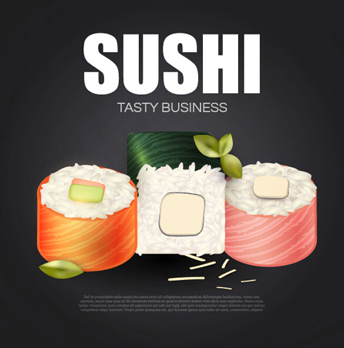 vintage sushi roll poster 