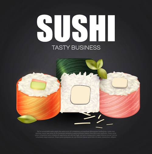 Sushi roll poster vintage vector 13 Sushi roll poster vintage vector 13