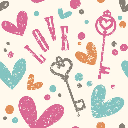 Valentines day heart seamless pattern vectors 12 Valentines day heart seamless pattern vectors 12