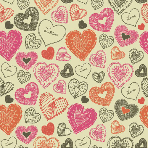Valentines day heart seamless pattern vectors 14 Valentines day heart seamless pattern vectors 14