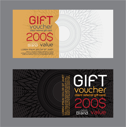 Vector set of gift voucher design elements 03 Vector set of gift voucher design elements 03