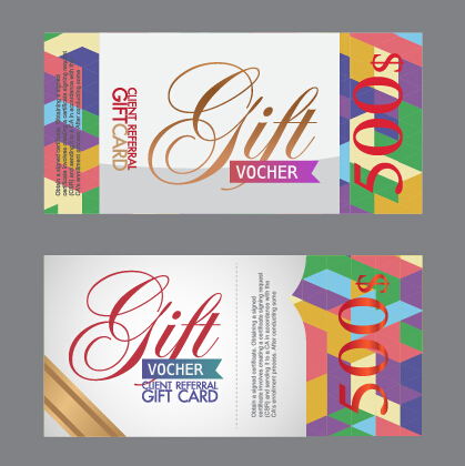 Vector set of gift voucher design elements 04