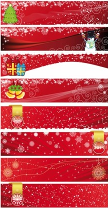 Red christmas banners vector set Red christmas banners vector set