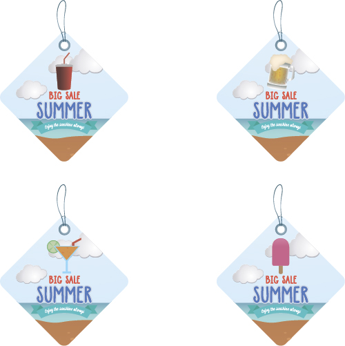 lozenge summer sale tags vector set 06