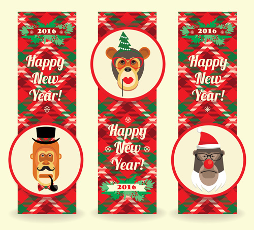2016 new year banners with monkey vector 2016 new year banners with monkey vector