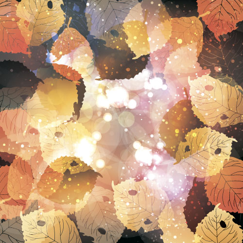 Autumn leaves with blurs vector background 03 Autumn leaves with blurs vector background 03