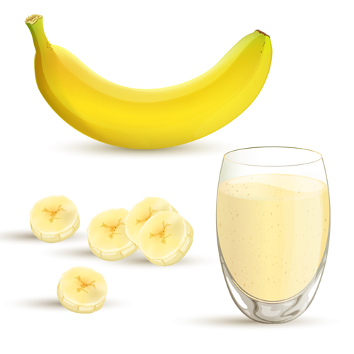 Bananas with juice creative vector
