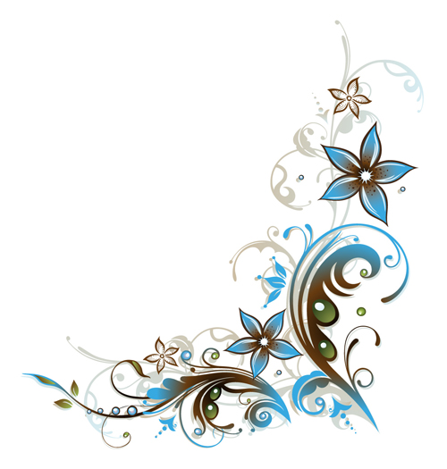 illustration floral decor blue 