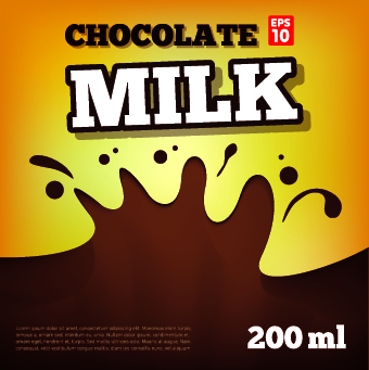 Creative Chocolate milk advertising cover vector 03 Creative Chocolate milk advertising cover vector 03