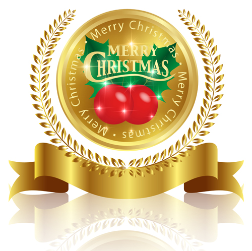 Christmas labels with diamonds and laurel wreath vectors Christmas labels with diamonds and laurel wreath vectors